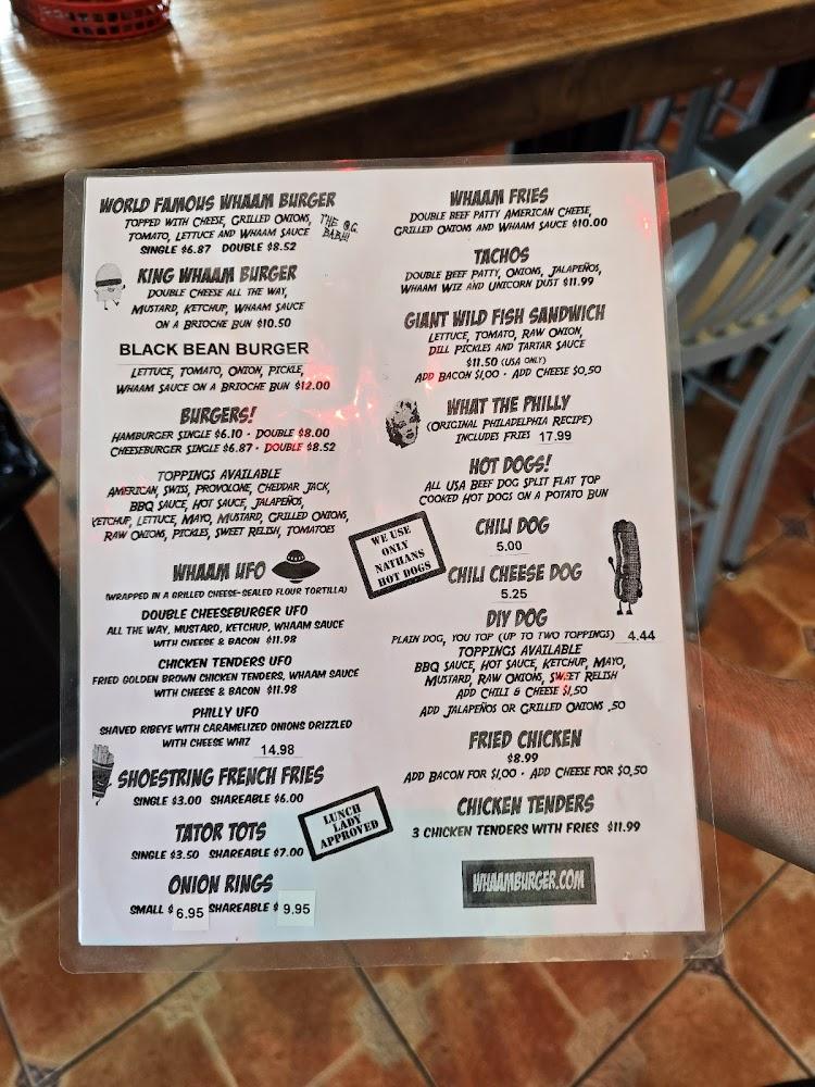 Whaam Burger Menu image 1