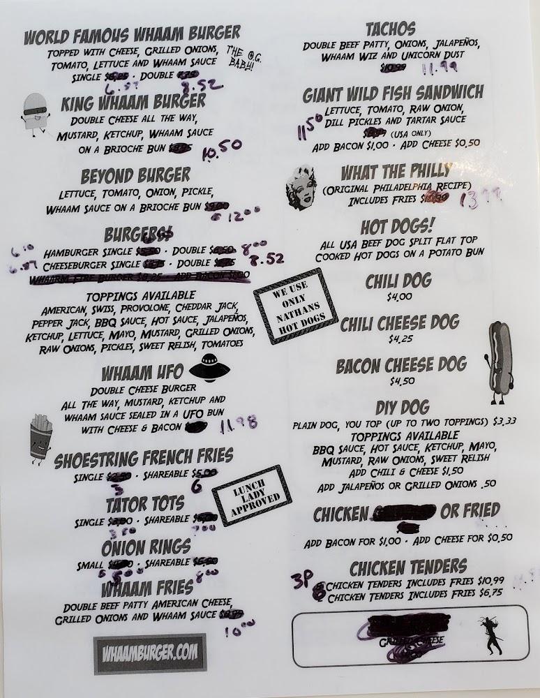 Whaam Burger Menu image 2